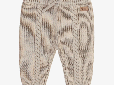 Souris Mini Beige Knitted Pants With Wool Sock Effect Online Hot Sale