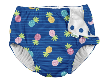 i play Reuable Swim Diaper Blue Pineapple Stripe Size 6m For Cheap