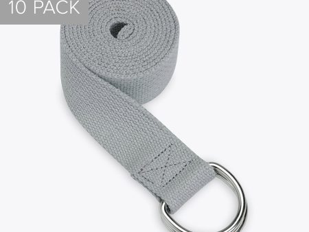 6ft Gray Yoga Strap - Value 10 Pack For Discount