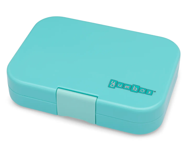 Yumbox Panino 4 Compartments Misty Aqua Rainbow Tray on Sale