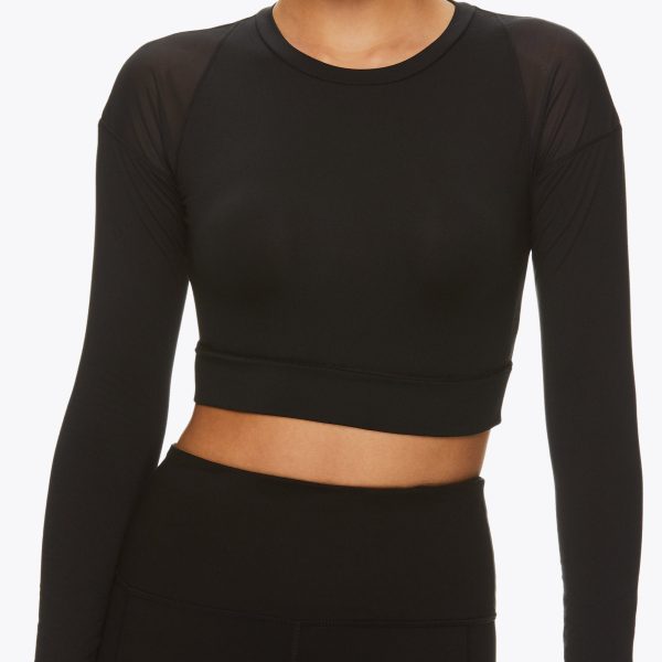 Gaiam X Jessica Biel Soho Pieced Long Sleeve Crop Top Online now