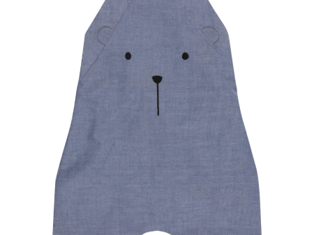 Tutledove London Chambray Bear Shortie Dungarees Blue Size 1-2Y Hot on Sale