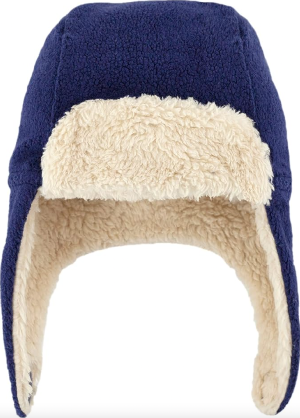 Zutano Cozie Fleece Furry Trapper Hat True Navy Hot on Sale