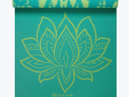 Reversible Turquoise Lotus Yoga Mat (6mm) Online now