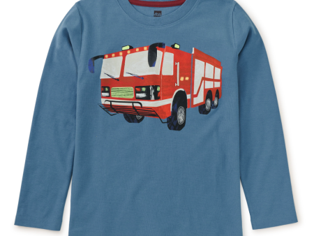 Tea Collection Firetruck Graphic Tee Coronet Blue Online Hot Sale