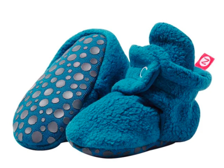 Zutano Cozie Fleece Gripper Baby Bootie Pagoda For Sale