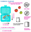 Yumbox Panino 4 Compartments Misty Aqua Rainbow Tray on Sale