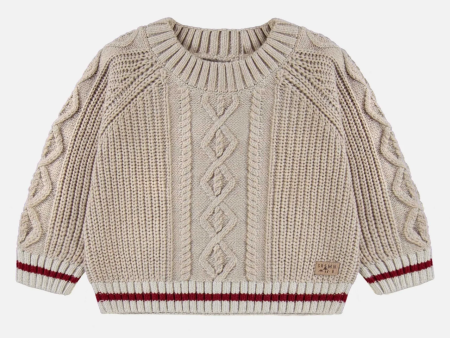 Souris Mini Beige Knitted Sweater Relax Fit With Wool Socks Effect Supply