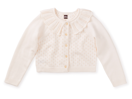 Tea Collection Collared Pointelle Cardigan Chalk Supply