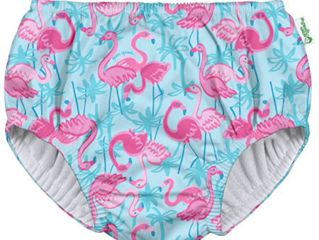 Green Sprouts Swim Diaper Aqua Palm Flamingos Size 18m Hot on Sale