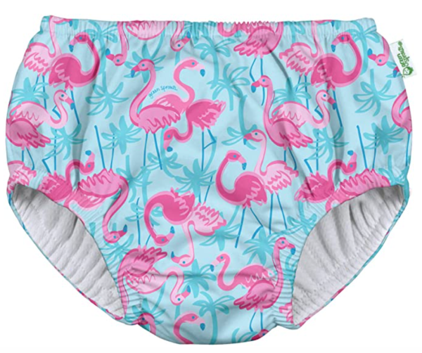 Green Sprouts Swim Diaper Aqua Palm Flamingos Size 18m Hot on Sale