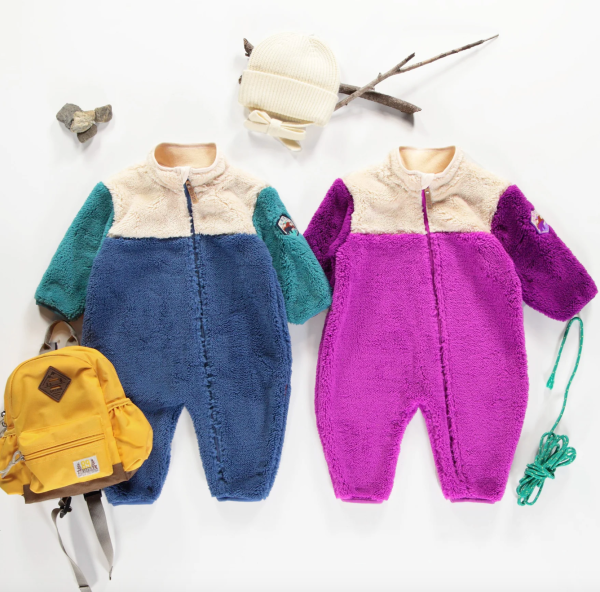 Souris Mini Purple Sherpa One Piece With Color Block And High Collar on Sale