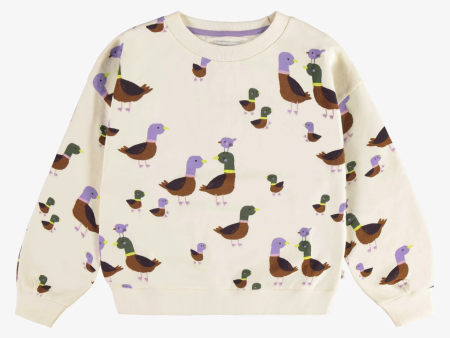 Souris Mini Cream Sweater With Duck Print In French Terry Sale