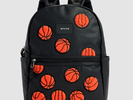 State Bags Kane Backpack Coated Canvas Fuzzy Basketballs on Sale