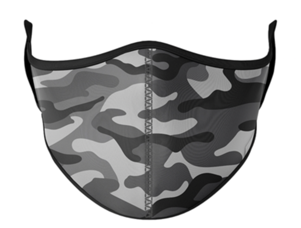 Top Trenz Black Grey Camoflauge Face Mask Size 3-7 Years For Sale