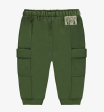 Souris Mini Relaxed Fit Green Pants With Cargo Pockets In French Terry For Cheap