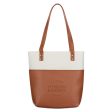 Strength & Dignity Two-tone Toffee and Cream Felt Fashion Bible Tote Bag - Proverbs 31:25 Online Hot Sale