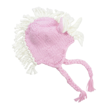 The Blueberry Hill Ella Unicorn Knit Hat Pink & White Size 3-12 Months For Sale