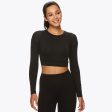 Gaiam X Jessica Biel Soho Pieced Long Sleeve Crop Top Online now