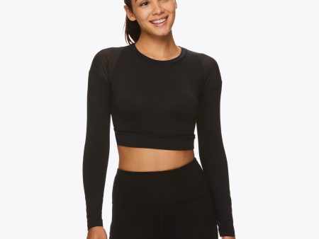 Gaiam X Jessica Biel Soho Pieced Long Sleeve Crop Top Online now