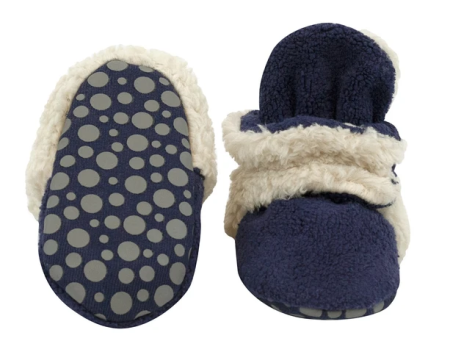 Zutano Cozie Furry Gripper Baby Bootie True Navy Sale