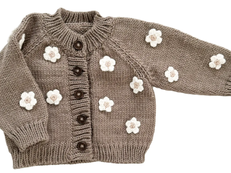 The Blueberry Hill Flower Cardigan Tan Kids and Baby Sweater Size 2-3Y Online