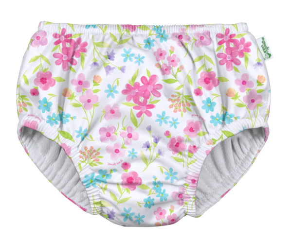 Green Sprouts Swim Diaper White Flower Bouquet Size 18 Months Fashion