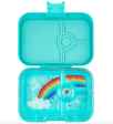 Yumbox Panino 4 Compartments Misty Aqua Rainbow Tray on Sale