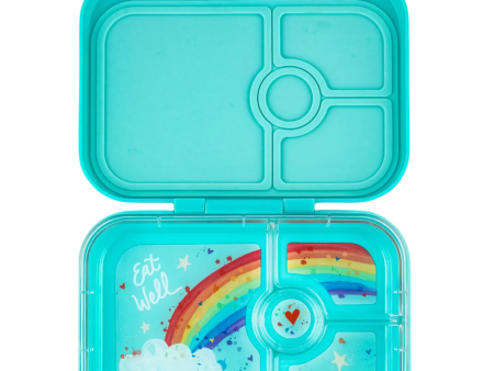 Yumbox Panino 4 Compartments Misty Aqua Rainbow Tray on Sale