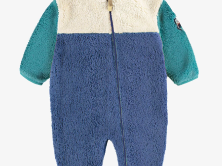 Souris Mini Blue Sherpa One Piece With Color Block And High Collar Cheap