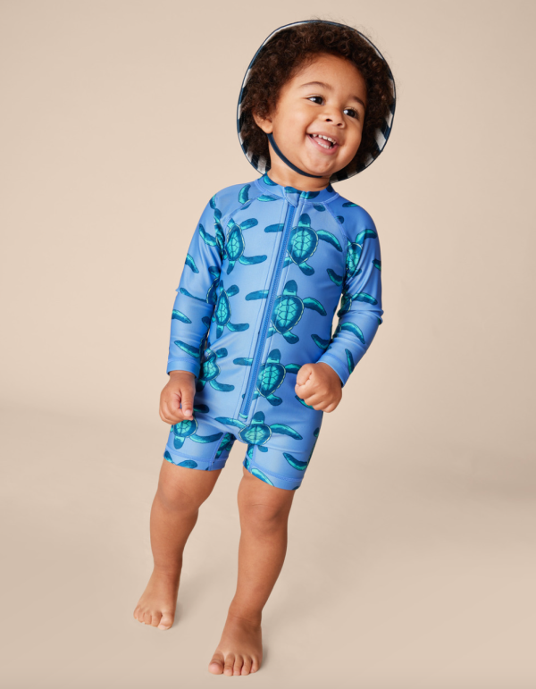 Tea Collection Rash Guard Baby Swimsuit Nesting Sea Turtles Size 18-24m For Sale