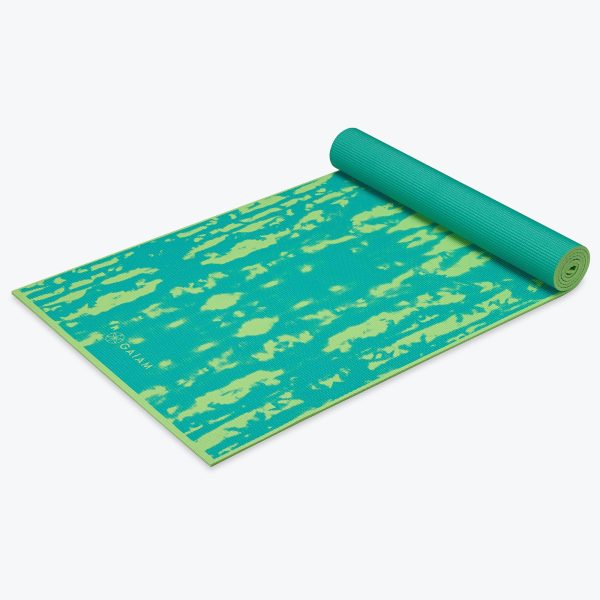 Reversible Turquoise Lotus Yoga Mat (6mm) Online now