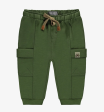 Souris Mini Relaxed Fit Green Pants With Cargo Pockets In French Terry For Cheap