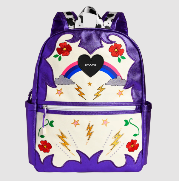 State Bags Metallic Kane Kids Double Pocket Cowgirl Backpack Online now