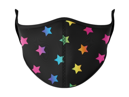 Top Trenz Fashion Mask Multi Star With Black Backround Size 3-7 Years Online Sale