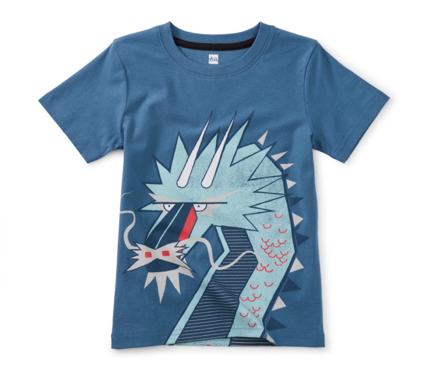 Tea Collection Scottish Dragon Graphic Tee Aegean Blue Fashion