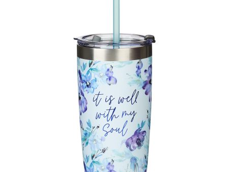 Taza de viaje de acero inoxidable It Is Well With My Soul - Púrpura Online Hot Sale