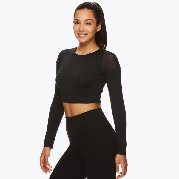 Gaiam X Jessica Biel Soho Pieced Long Sleeve Crop Top Online now