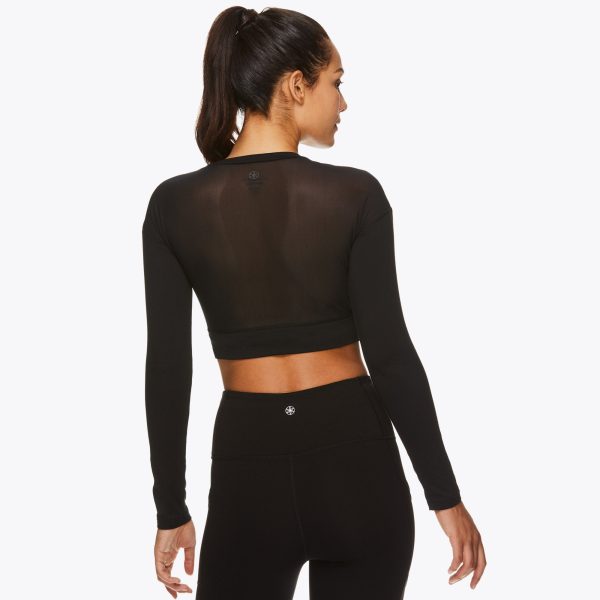 Gaiam X Jessica Biel Soho Pieced Long Sleeve Crop Top Online now