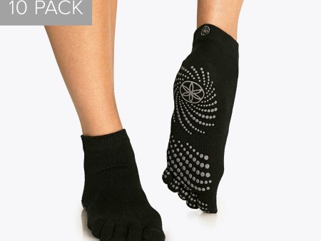 Grippy Gray Yoga Socks - Value 10 Pack on Sale