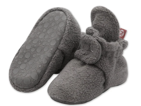 Zutano Cozie Fleece Gripper Baby Bootie Gray Online Sale