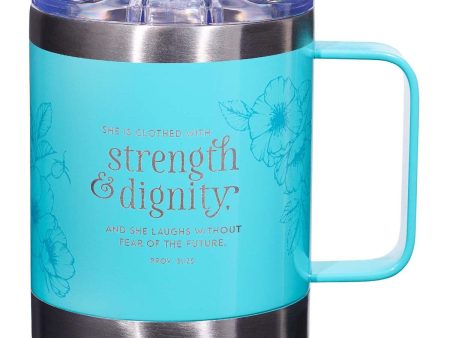 Taza de acero inoxidable Strength & Dignity - Azul For Sale