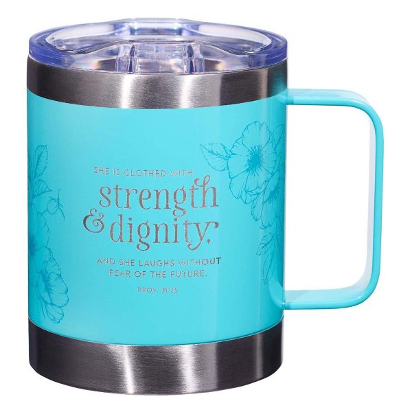 Taza de acero inoxidable Strength & Dignity - Azul For Sale