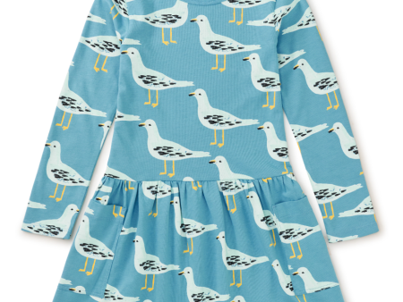 Tea Collection Long Sleeve Pocket Dress Squabble Of Seagulls Fashion