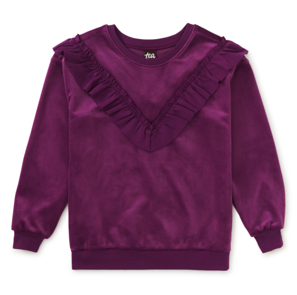 Tea Collection Velour Ruffle Tunic Top Cosmic Berry Online Hot Sale