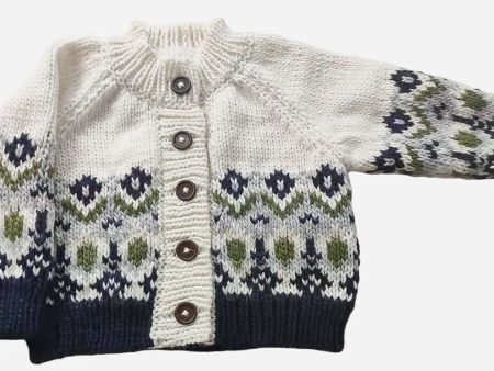 The Blueberry Hill Fairisle Knit Cardigan Navy Baby and Kids sweater Online now