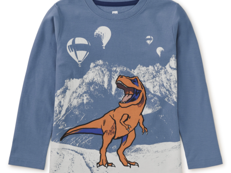 Tea Collection T-Rex & Mountains Graphic Tee Coronet Blue Discount