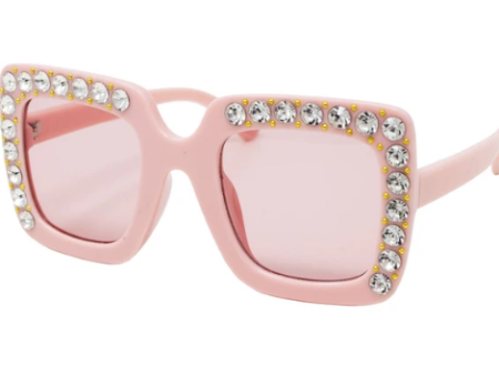 Zomi Gems Pink Square Crystal Sunglasses Online Hot Sale