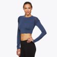 Gaiam X Jessica Biel Soho Pieced Long Sleeve Crop Top Online now