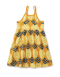 Tea Collection Spaghetti Strap Trapeze Dress Wax Print Pineapple In Gold Size 2 Years Hot on Sale